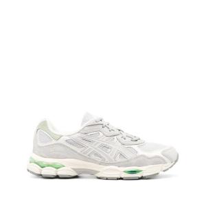 ASICS跑步鞋男透气舒适缓震轻便白色网面绿色细节低帮户外公路