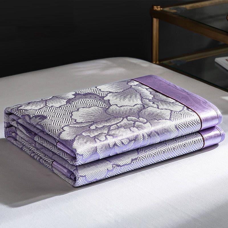 夏天凉席家用冰丝席单人双人草席可折叠便携式学生宿舍床席子0.6m