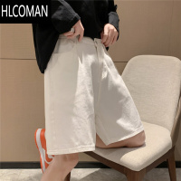HLCOMAN港风夏季牛仔短裤男宽松潮牌ins百搭休闲裤潮中裤五分裤简约裤子