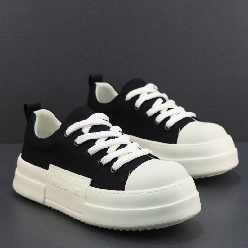 帆布鞋男2026春季新款厚底轻便板鞋韩版潮流百搭休闲鞋青少年男鞋