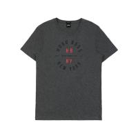 Hugo boss纯棉圆领短袖T恤男休闲百搭舒适透气夏季基础款灰白色