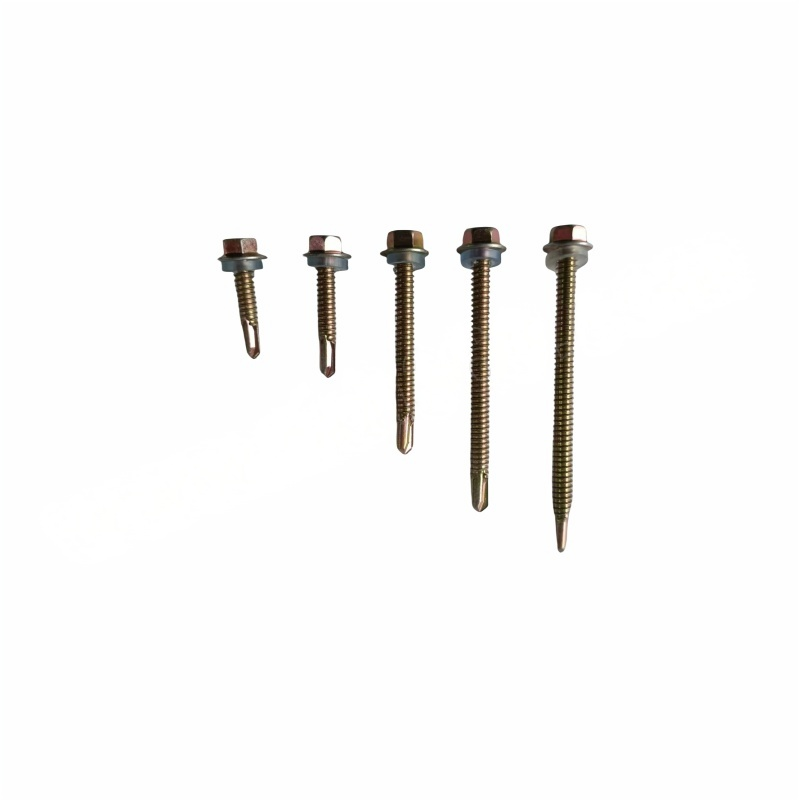 JIBIN/继彬GB15856.4 六角法兰面钻尾自攻钉 碳钢 镀彩锌 全牙 ST6.3×38 1包