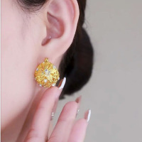 精致镂空镶钻耳环高级设计感个性金属耳扣小众轻奢气质名媛耳坠女送女朋友老婆情人节七夕生日礼物