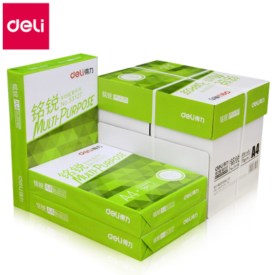 得力(deli)33127铭锐打印纸A4复印纸打印白纸70g办公用纸500张/包草稿纸整箱批发