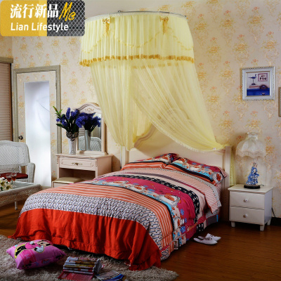 伸缩圆顶蚊帐1.2/1.8m米床宫廷公主风床幔家用儿童0.9/1.5m 三维工匠