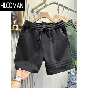 HLCOMAN圈内设计感高端三条杠运动休闲短裤男美式卫裤夏季宽松五分裤