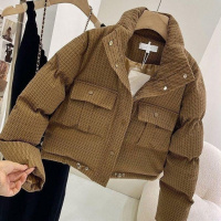 羽绒棉服女冬季短款韩版宽松棉衣小个子加厚设计感外套情侣款棉袄
