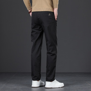 轻奢男装秋冬新款高品质简约百搭修身直筒纯色中年商务休闲裤男士