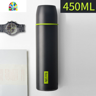 保温杯女可爱少女学生带盖带水杯子男儿童瓶便携大容量定制 FENGHOU 绿色樱花450ml