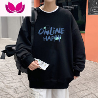 七斓圆领卫衣男2023新款中山春季美式潮牌加绒衣服打底衫男装外套