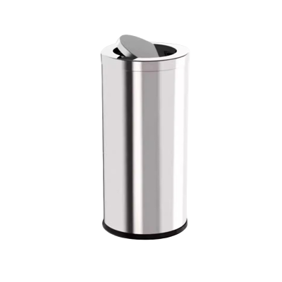 迅迈 中号不锈钢[翻盖]30*61cm带内桶 商用不锈钢垃圾桶大容量商场酒店擦手纸垃圾桶办公影院餐厅健身房