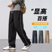 新款韩系慵懒松弛感裤子男阔腿裤直筒裤秋冬灯芯绒休闲长裤男