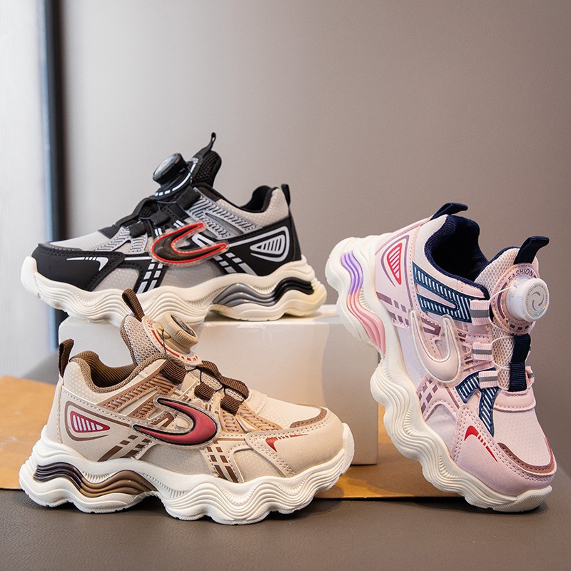 儿童透气老爹春秋新款韩版男女童厚底防滑学生休闲跑步运动鞋