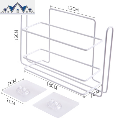厨房收纳保鲜膜架 冰箱侧壁挂创意纸巾架免打孔卷纸保鲜袋置物架 三维工匠