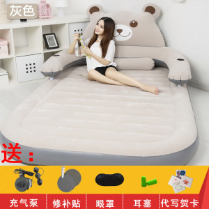 新品 充气床气垫床双人家用加高加厚熊懒人床卡通可爱情趣气垫床 单人