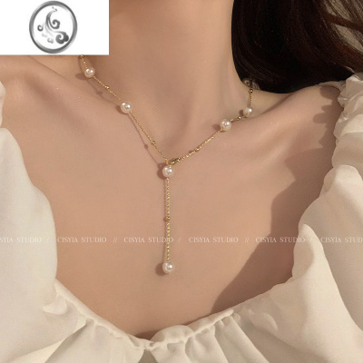 JiMi满天星 Y字流苏珍珠项链女款气质颈链设计感锁骨链2023年新款
