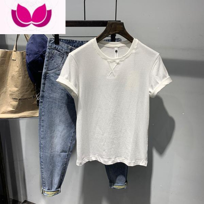 七斓夏季新款透气男士韩版修身圆领纯色百搭短袖T恤衫时尚打底衫衣服