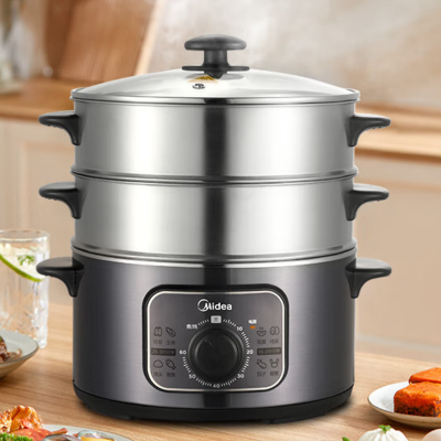 美的(Midea)电蒸锅 3层10L 大容量26cm口径丨MZ-ZG26EASY401
