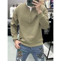 秋冬季新款纯色假两件卫衣男士宽松百搭休闲长袖上衣打底衫男