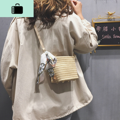 高级感编水桶包包女2020新款韩版简约百搭森系编织单肩包斜挎包NEW LAKE女士单肩包