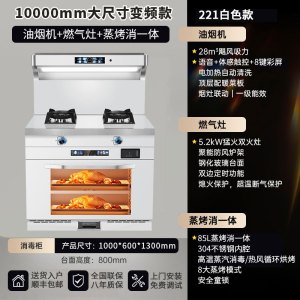 旺厨好太太 1000MM大尺寸新款集成灶 侧吸大吸力变频抽油烟机燃气灶蒸烤消家用烟灶消一体灶套装 自动清洗天然气