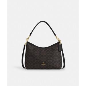 COACH新款女包经典图案Laurel 休闲百搭可调节肩带 情人节礼物 Black