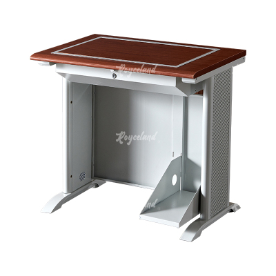 洛诗莲 (RoyceLand) 隐藏式翻转电脑桌培训桌教室机房多媒体学习桌办公桌C款单人位胡桃色