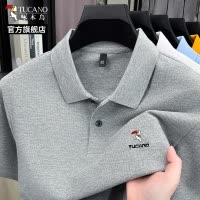 [100%纯棉]啄木鸟男士短袖t恤2025夏季新款薄款父亲polo衫上衣C