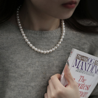 925纯银施家珍珠项链女锁骨链小众春夏毛衣链配饰2025送女朋友老婆情人节七夕生日礼物