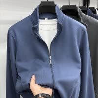 长袖高品质含棉拉链衫夹克男卫衣春秋季青年时尚运动休闲男士外套