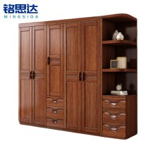 铭思达实木衣柜五门+边柜套