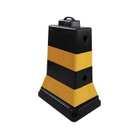 臻远ZY5072425雪糕桶堆叠式水马隔离墩防撞反光警示方墩道路安全防护路锥 PE黑体黄膜