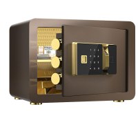 鑫星奈 XXN4060623 全钢实心保险柜办公防盗保险箱 高25cm咖色指纹款