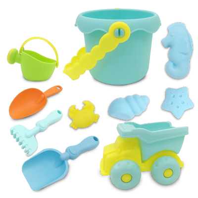 米宝兔儿童沙滩玩具套装10件套装玩沙子挖铲子工具决明子宝宝戏水洗澡玩具