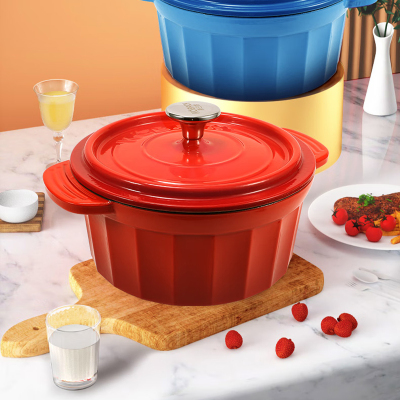 康巴赫勋爵系列珐琅锅容量蒸煮焗烤煲粥汤锅多功能电磁炉明火通用