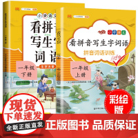 2022部编人教版一年级上册下册看拼音写词语生字注音小学语文专项同步训练强化汉语词组看字拼读 1年级上下册课本生字组词语
