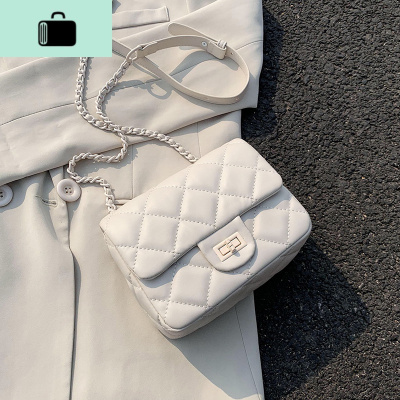 夏季小清新包包女2020新款潮韩版百搭单肩斜挎ins时尚菱格链条包NEW LAKE女士单肩包