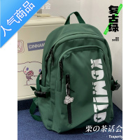 封后复古日系工装双肩包女小众设计感美式校园学生书包男大容量背包潮