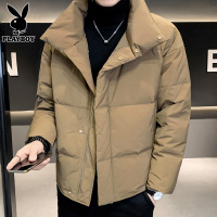 花花公子加厚羽绒服男士冬季保暖夹克外套新款潮牌立领面包服男款