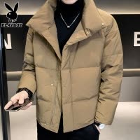 花花公子加厚羽绒服男士冬季保暖夹克外套新款潮牌立领面包服男款