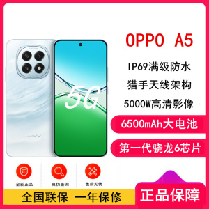 [全新]OPPO A5 云母蓝 12GB+256GB 第一代骁龙6 5G芯 6500mAh大电池 45W快充 5G手机