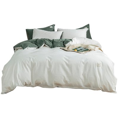 美帮汇四件套全棉全棉同款北欧风被套男生 简约潮流素色宿舍三件套