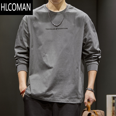 HLCOMAN美式长袖T恤男士潮牌百搭卫衣男秋季宽松休闲打底衫