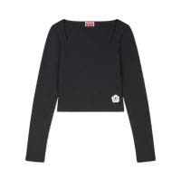 高田贤三(Kenzo)棉氨纶拼接罗纹针织女运动卫衣套头衫舒适百搭休