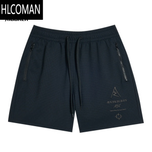 HLCOMAN运动短裤男2025夏季新款针织透气宽松四分裤不过膝美式篮球裤