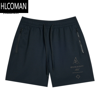 HLCOMAN运动短裤男2025夏季新款针织透气宽松四分裤不过膝美式篮球裤