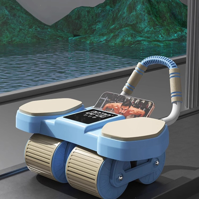  路飞健腹轮自动回弹 四轮家用瘦肚子卷练腹肌运动健身器材