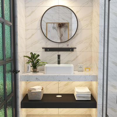 定制现代简约大理石洗手盆卫生间洗漱台北欧小户型浴室柜组合洗脸池盆