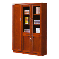 臻远ZY051411木质文件柜油漆贴木皮资料柜书柜 三门