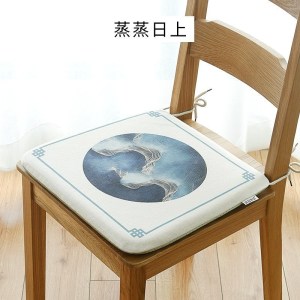 美帮汇新中式慢回弹记忆棉实木椅子坐垫餐椅垫马蹄形圆角防滑餐桌椅垫